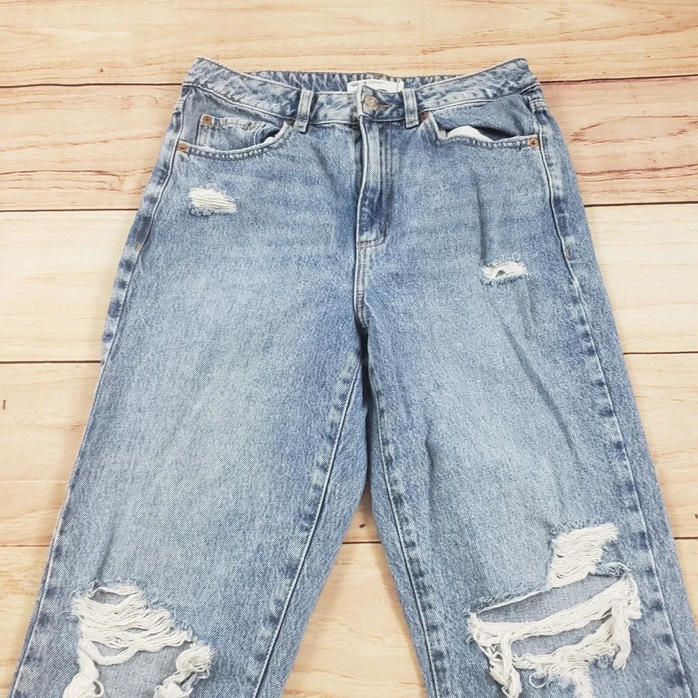 Garage Jeans Juniors 7 Blue Straight Regular Denim Outdoor Distressed‎ Ladies